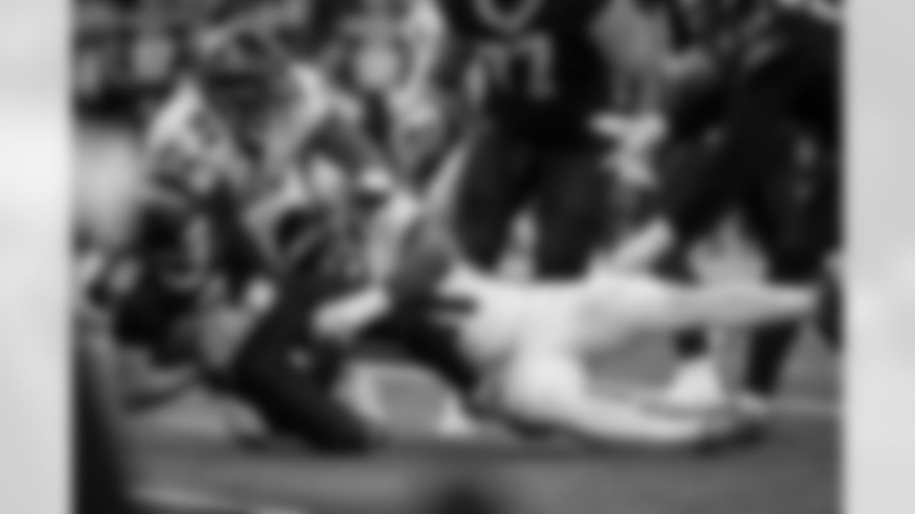 Atlanta Falcons defensive lineman Kentavius Street #93 and XXXXX make a tackle during the Week 12 Game against the New Orleans Saints at Caesars Superdome in New Orleans, Louisiana on Sunday, November 23, 2025. (Photo by Taylor McLaughlin/Atlanta Falcons)