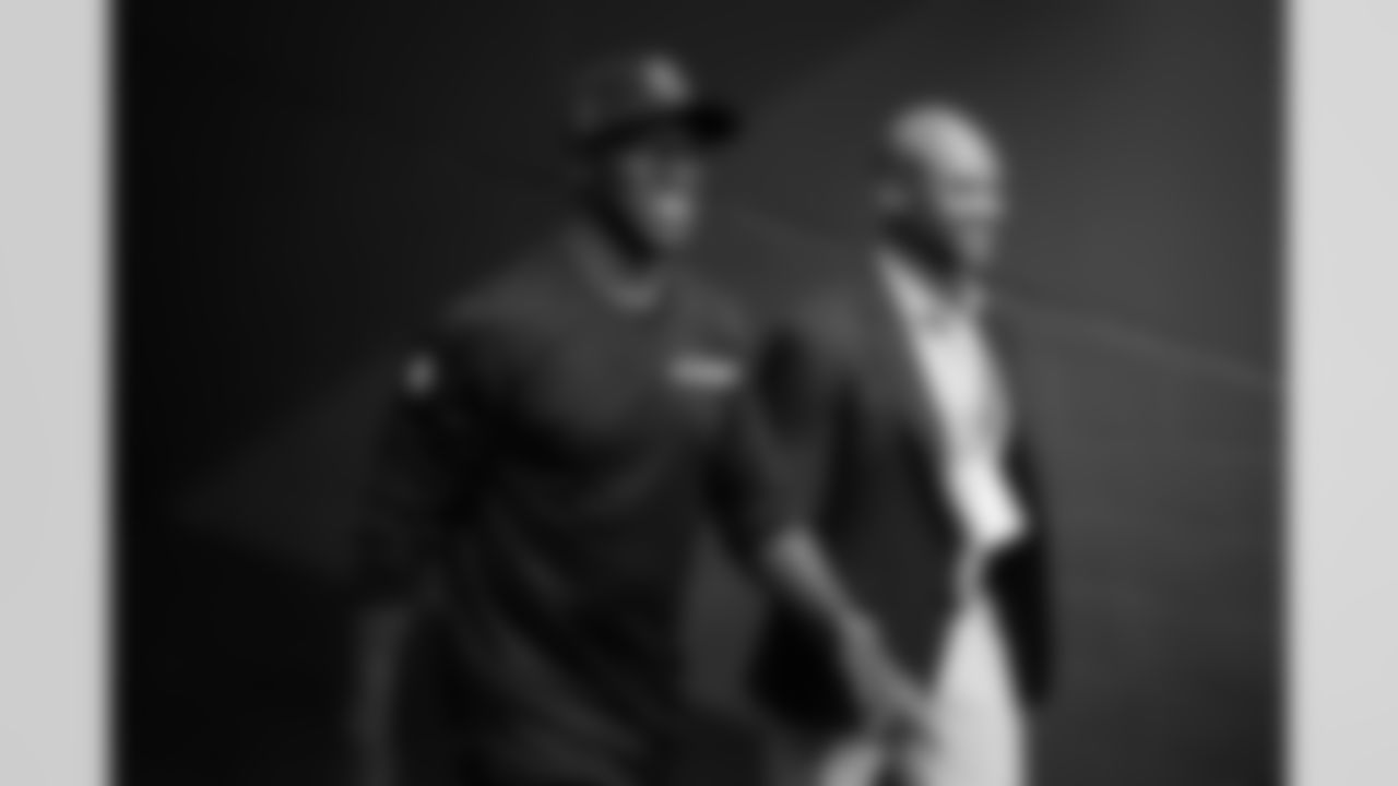 Atlanta Falcons head coach Raheem Morris walks out to the field before the Preseason Game against the Miami Dolphins at Hard Rock Stadium in Miami Gardens, Florida on Friday, August 9, 2024. (Photo by Brennan Asplen/Atlanta Falcons)