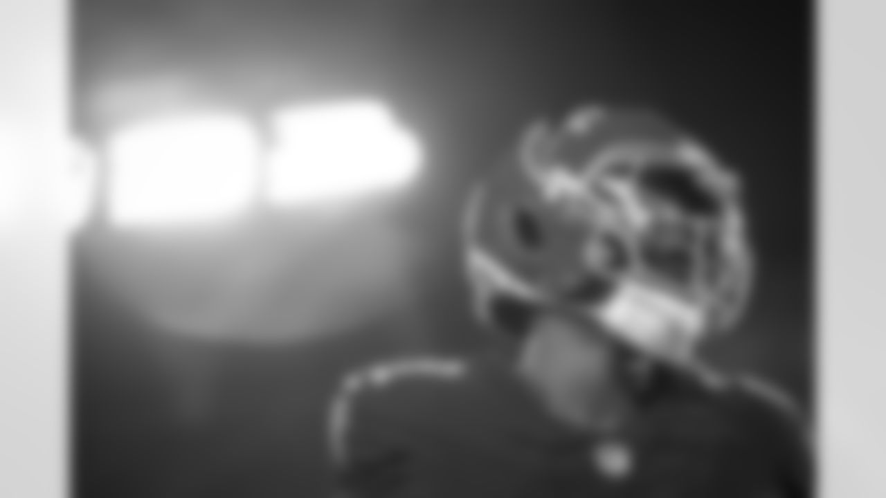 Atlanta Falcons cornerback Mike Hughes #21 warms up during the Week 15 Game against the Tampa Bay Buccaneers at Raymond James Stadium in Tampa, Florida on Thursday, December 11, 2025. (Photo by Mitch Martin/Atlanta Falcons)