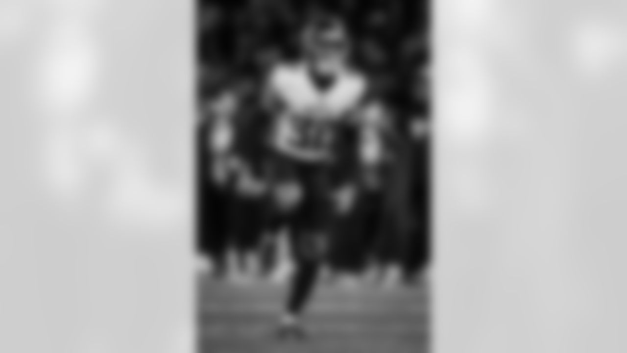 Atlanta Falcons cornerback Keith Taylor #32 reacts during the second quarter of the Week 10 Game against the Indianapolis Colts at Olympic Stadium in Berlin, Germany on Sunday, November 9, 2025. (Photo by Taylor McLaughlin/Atlanta Falcons)