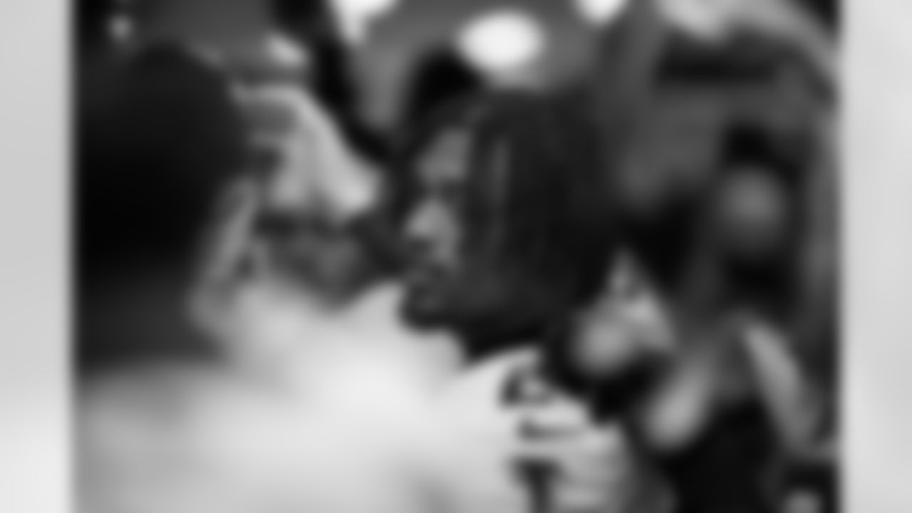 Atlanta Falcons cornerback A.J. Terrell Jr. #24 prepares in the locker room before the Week 10 Game against the Indianapolis Colts at Olympic Stadium in Berlin, Germany on Sunday, November 9, 2025. (Photo by Jay Bendlin/Atlanta Falcons)