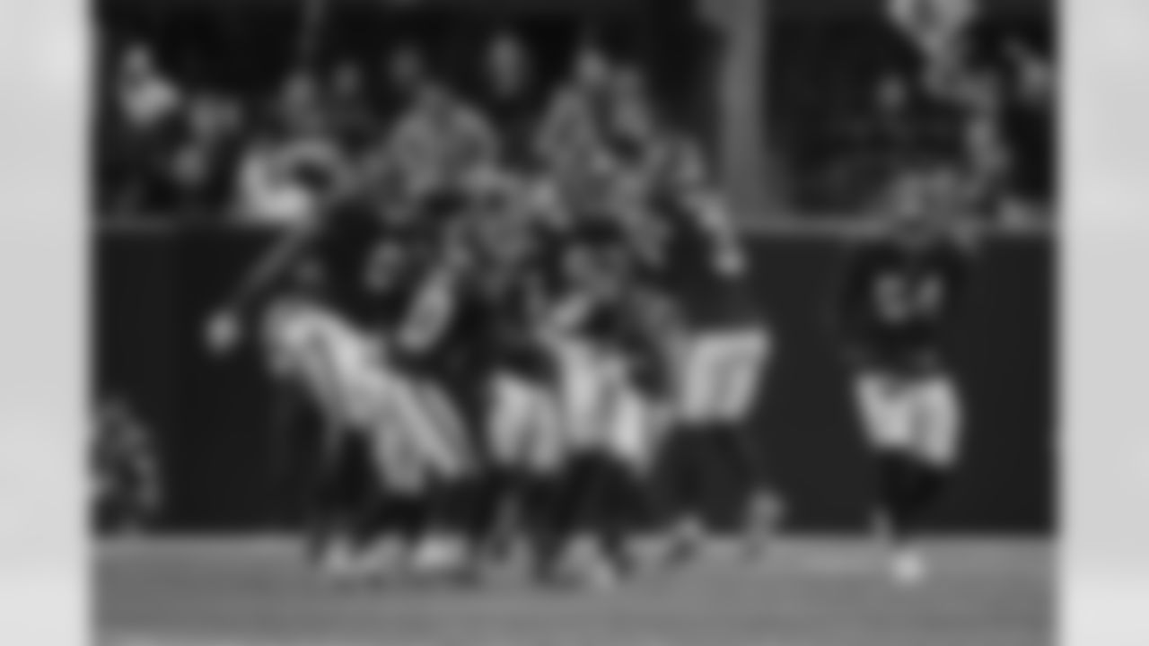 Atlanta Falcons linebacker Khalid Kareem #92 reacts during the Week 17 Game against the Los Angeles Rams at Mercedes-Benz Stadium in Atlanta, Georgia on Monday, December 29, 2025. (Photo by Jay Bendlin/Atlanta Falcons)