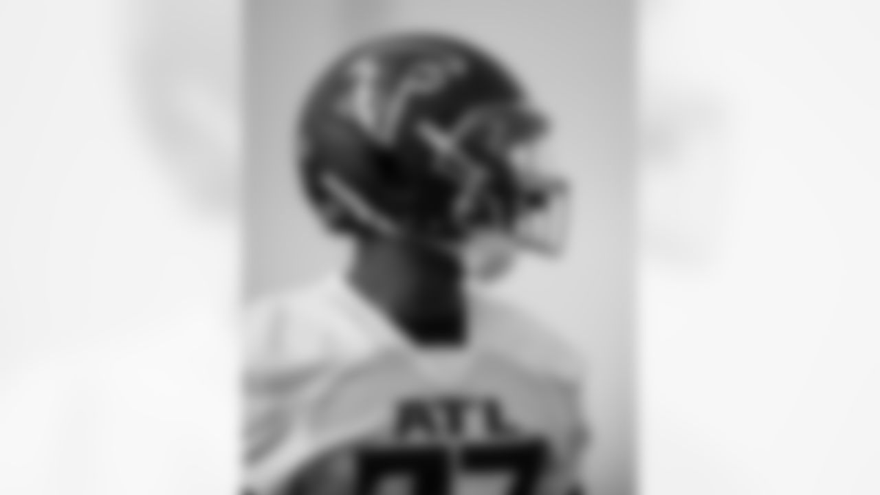 Atlanta Falcons edge rusher James Pearce Jr. #27 during practice at Atlanta Falcons Training Facility in Flowery Branch, Georgia, on Wednesday, December 17, 2025. (Photo by Jay Bendlin/Atlanta Falcons)