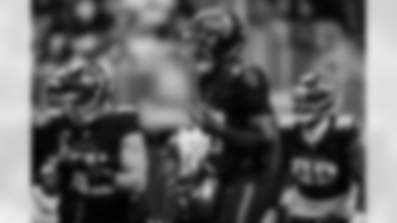 Atlanta Falcons edge rusher James Pearce Jr. #27 during the Week 14 Game against the Seattle Seahawks at Mercedes-Benz Stadium in Atlanta, Georgia on Sunday, December 7, 2025. (Photo by Brandon Magnus/Atlanta Falcons)