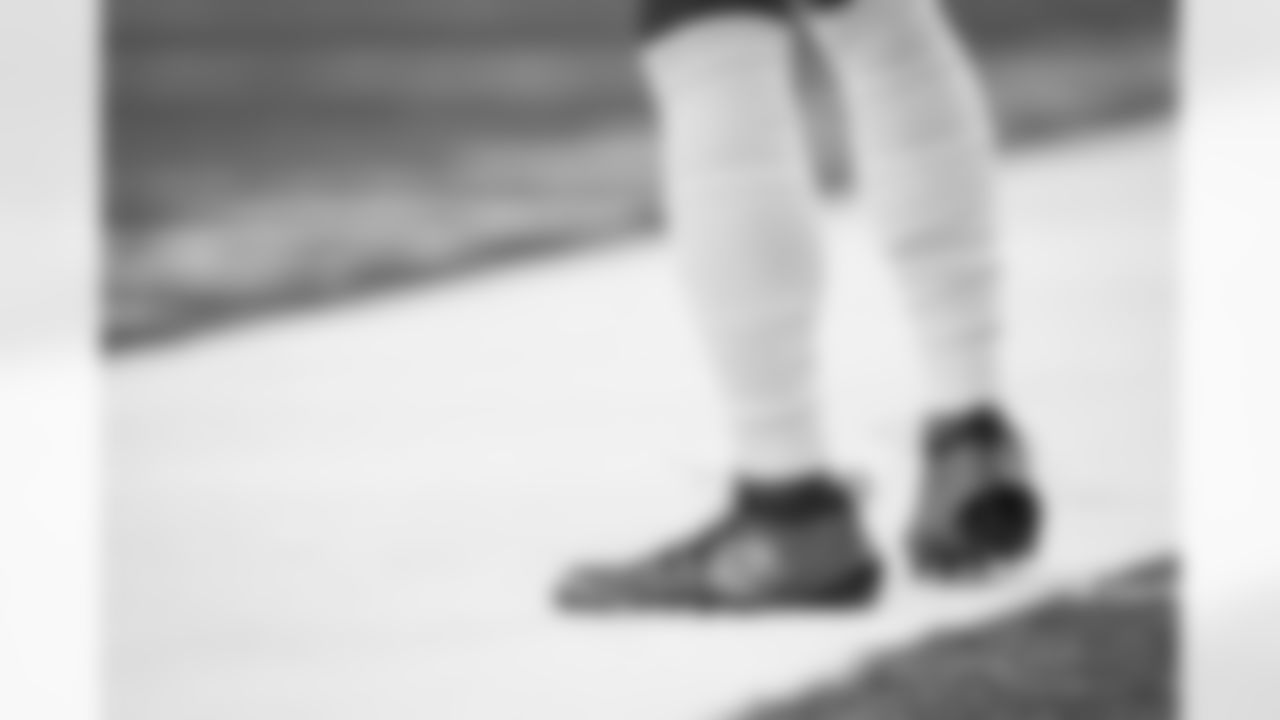 A detailed view of customized cleats for "My Cleats My Cause" during the Week 12 Game against the New Orleans Saints at Caesars Superdome in New Orleans, Louisiana on Sunday, November 23, 2025. (Photo by Taylor McLaughlin/Atlanta Falcons)