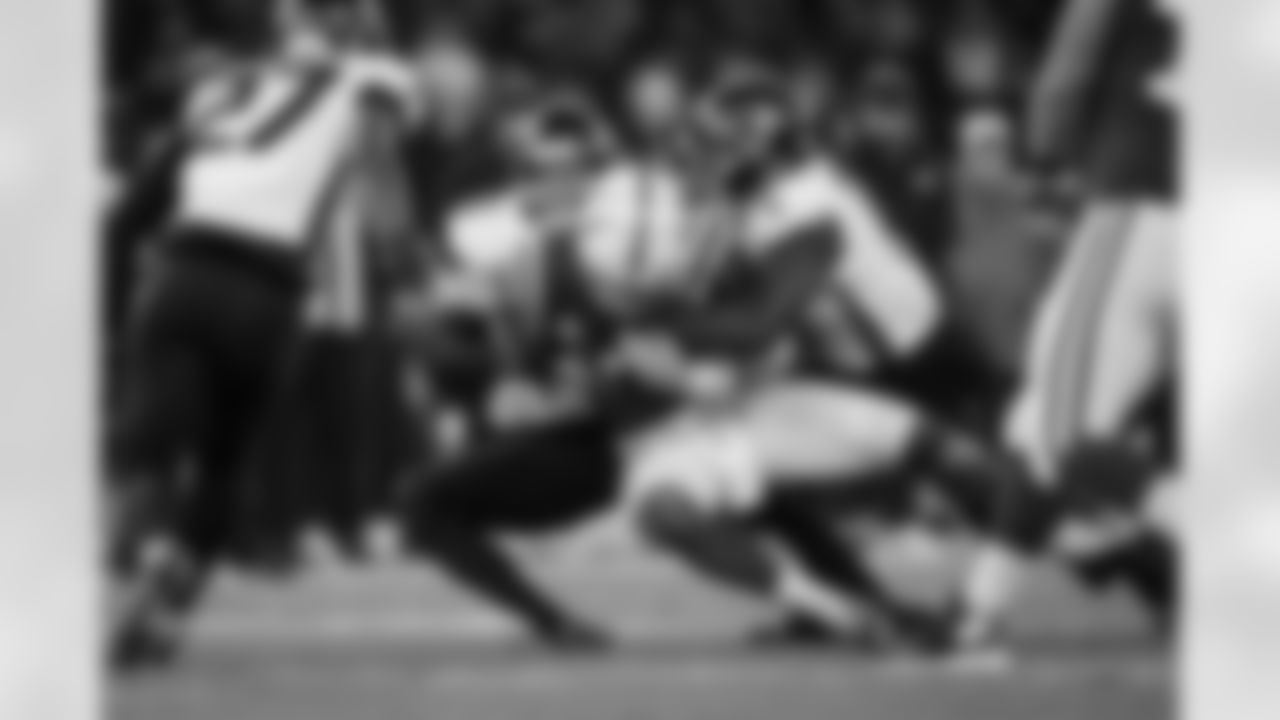 Atlanta Falcons inside linebacker Kaden Elliss #55 makes a tackle during the Week 10 Game against the Indianapolis Colts at Olympic Stadium in Berlin, Germany on Sunday, November 9, 2025. (Photo by Jay Bendlin/Atlanta Falcons)