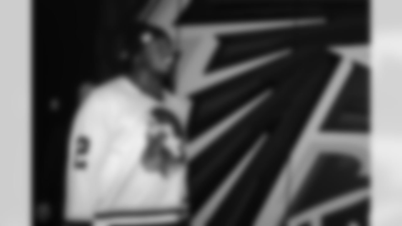 XXXXX arrives prior to the Week 10 Game against the Indianapolis Colts at Olympic Stadium in Berlin, Germany on Sunday, November 9, 2025. (Photo by Taylor McLaughlin/Atlanta Falcons)