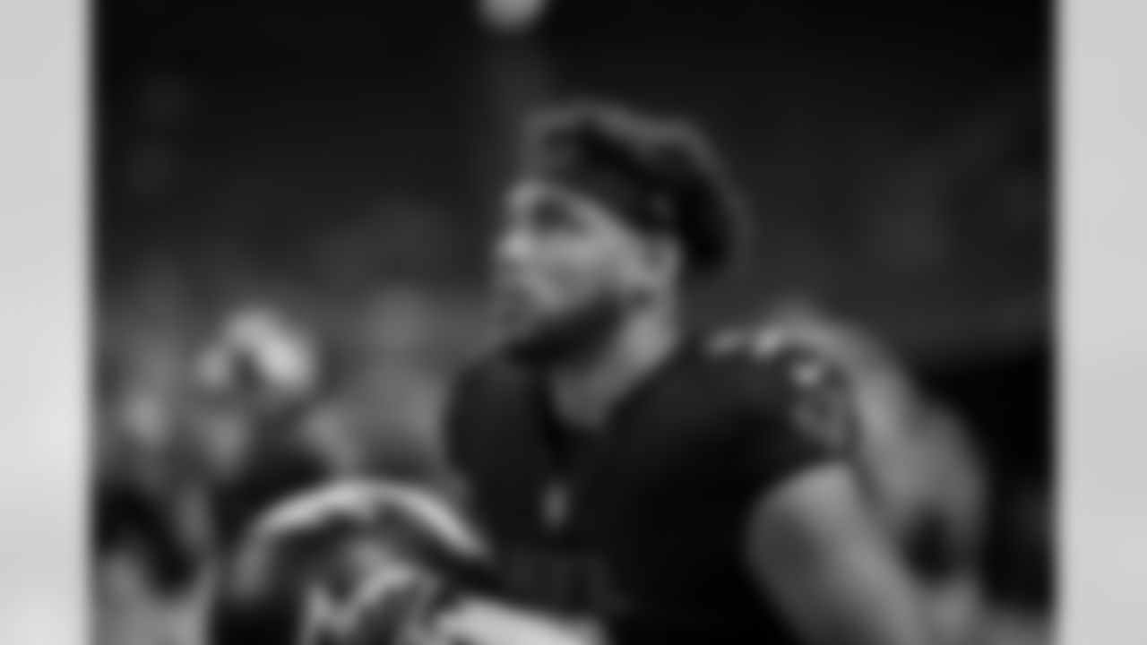 Atlanta Falcons wide receiver Drake London #5 warms up before the Preseason Game against the Tennessee Titans at Mercedes-Benz Stadium in Atlanta, Georgia on Friday, August 15, 2025. (Photo by Jay Bendlin/Atlanta Falcons)