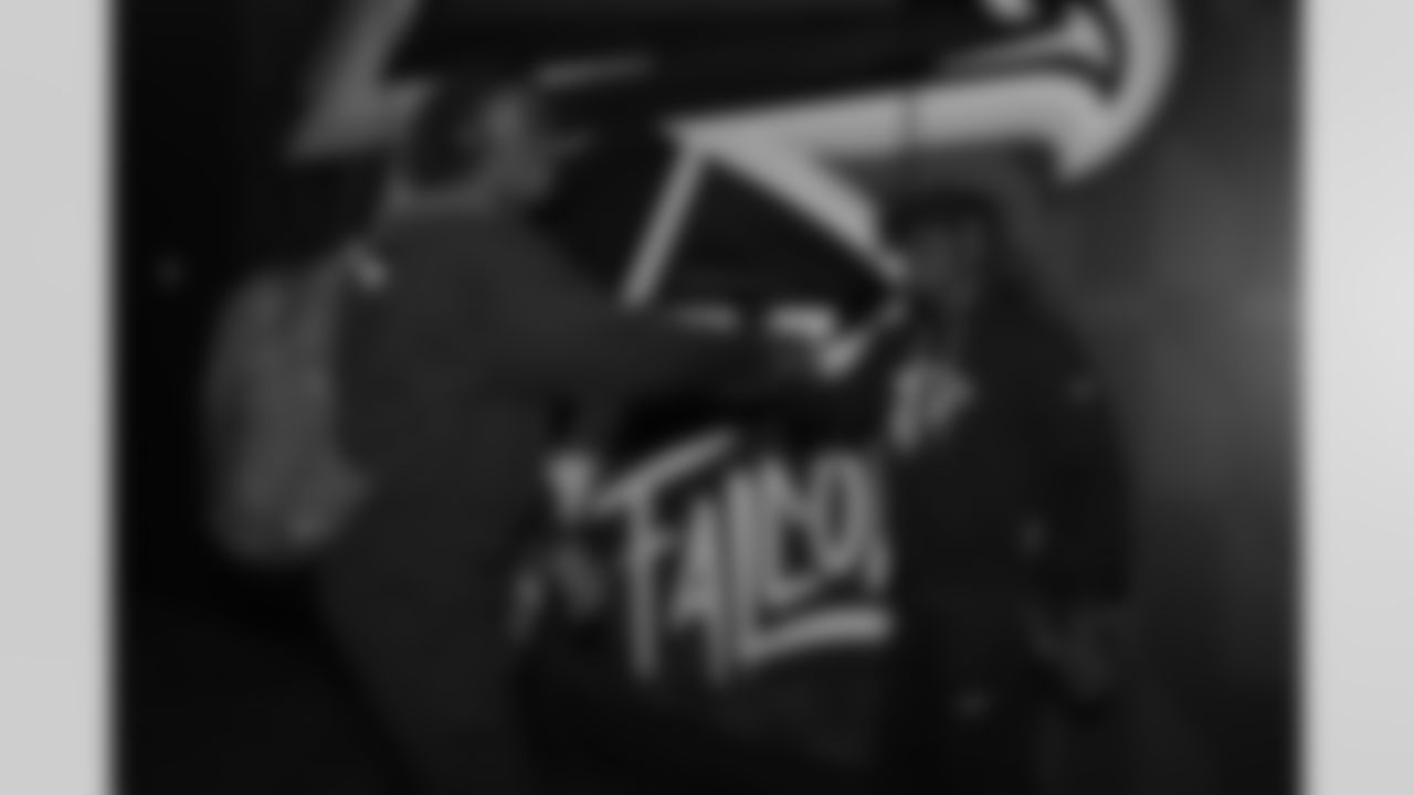 Atlanta Falcons outside linebacker DeAngelo Malone #51 arrives prior to the Week 10 Game against the Indianapolis Colts at Olympic Stadium in Berlin, Germany on Sunday, November 9, 2025. (Photo by Taylor McLaughlin/Atlanta Falcons)