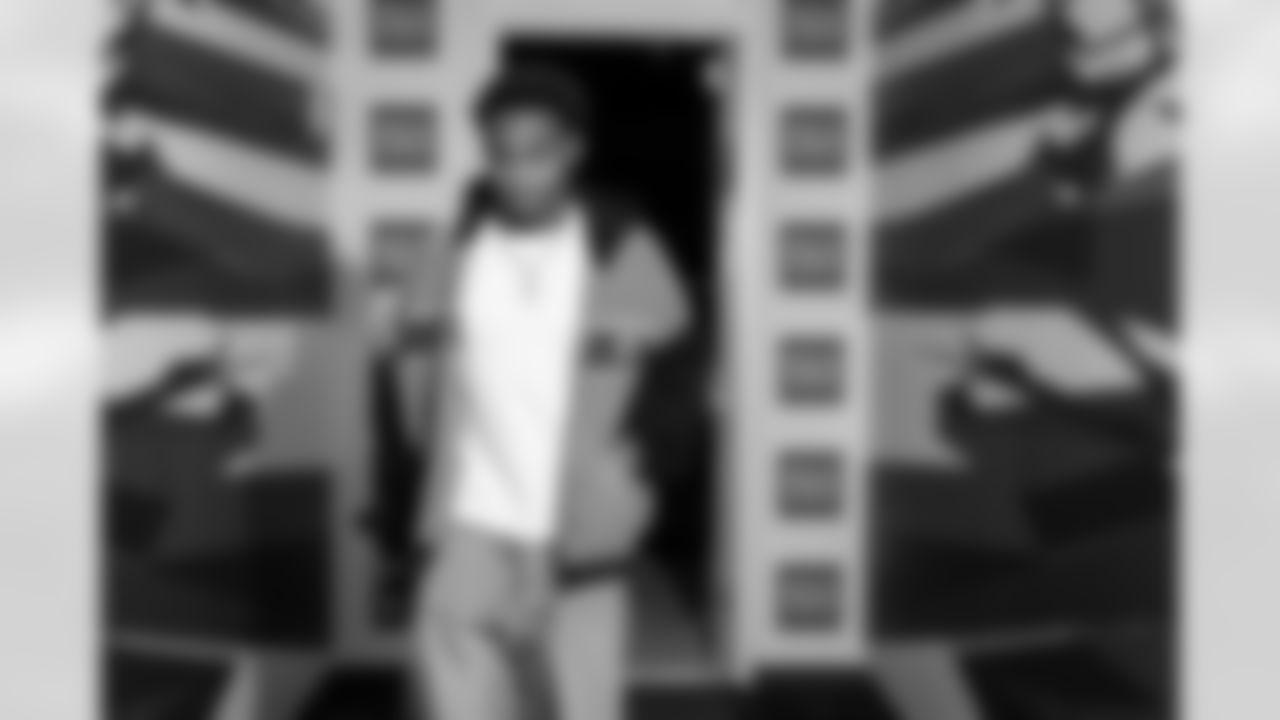 Atlanta Falcons wide receiver Darnell Mooney #1 arrives before during the Week 17 Game against the Los Angeles Rams at Mercedes-Benz Stadium in Atlanta, Georgia on Monday, December 29, 2025. (Photo by Taylor McLaughlin/Atlanta Falcons)