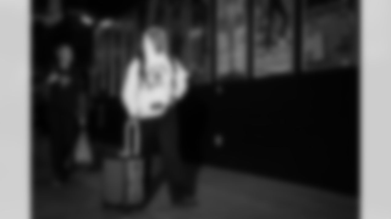 Atlanta Falcons safety Xavier Watts #31 arrives before the Week 9 Game against the New England Patriots at Gillette Stadium in Foxborough, Massachusetts on Sunday, November 2, 2025. (Photo by Jay Bendlin/Atlanta Falcons)