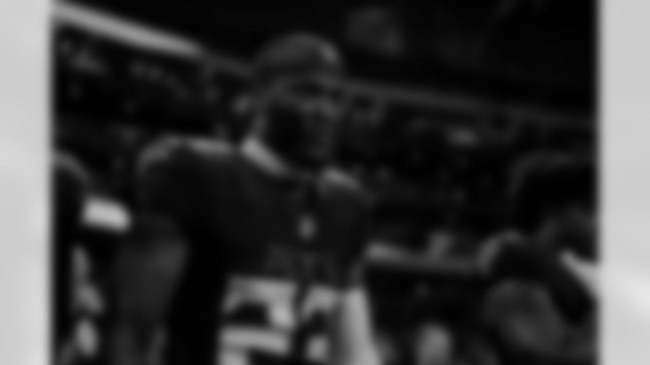 Atlanta Falcons defensive back DeMarcco Hellams #23 before the Preseason Game against the Detroit Lions at Mercedes-Benz Stadium in Atlanta, Georgia on Friday, August 8, 2025. (Photo by Taylor McLaughlin/Atlanta Falcons)