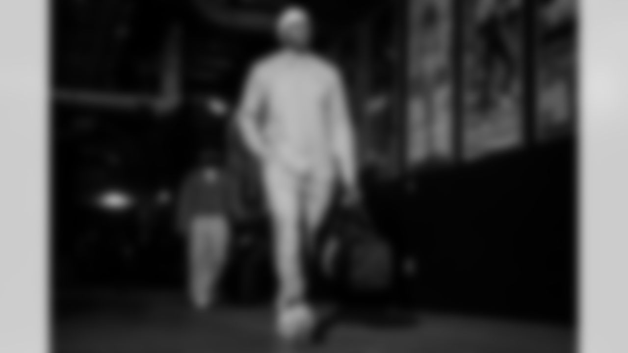 Atlanta Falcons quarterback Michael Penix Jr. #9 arrives before the Week 9 Game against the New England Patriots at Gillette Stadium in Foxborough, Massachusetts on Sunday, November 2, 2025. (Photo by Jay Bendlin/Atlanta Falcons)