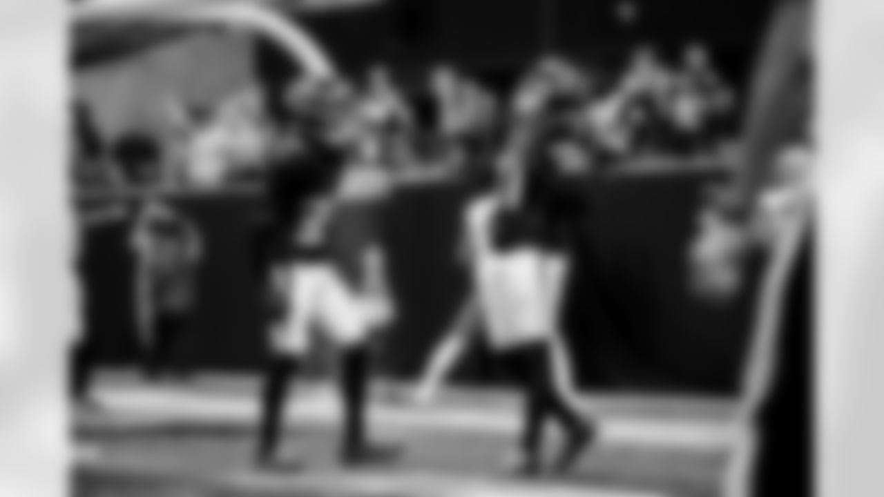 Atlanta Falcons safety Xavier Watts #31 reacts during the Week 11 Game against the Carolina Panthers at Mercedes-Benz Stadium in Atlanta, Georgia on Sunday, November 16, 2025. (Photo by AJ Reynolds/Atlanta Falcons)