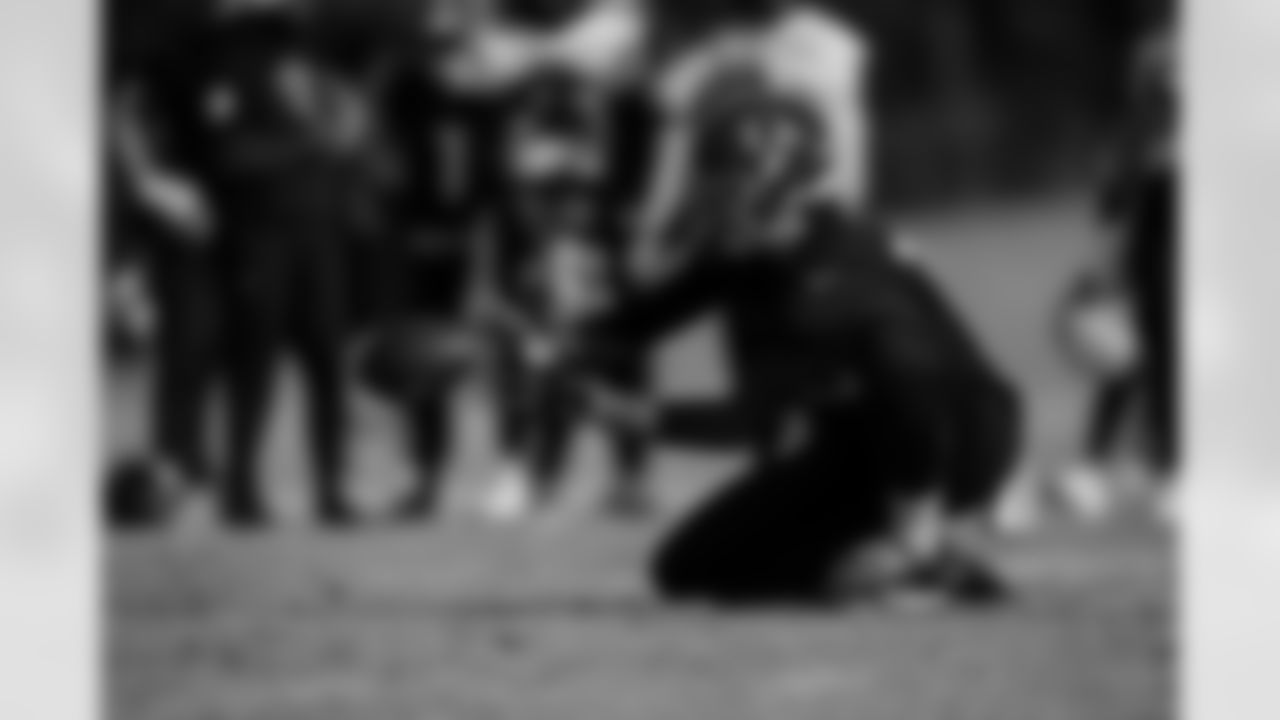 Atlanta Falcons punter Bradley Pinion #13 during practice at Atlanta Falcons Training Facility in Flowery Branch, Georgia, on Wednesday, December 24, 2025. (Photo by Jay Bendlin/Atlanta Falcons)