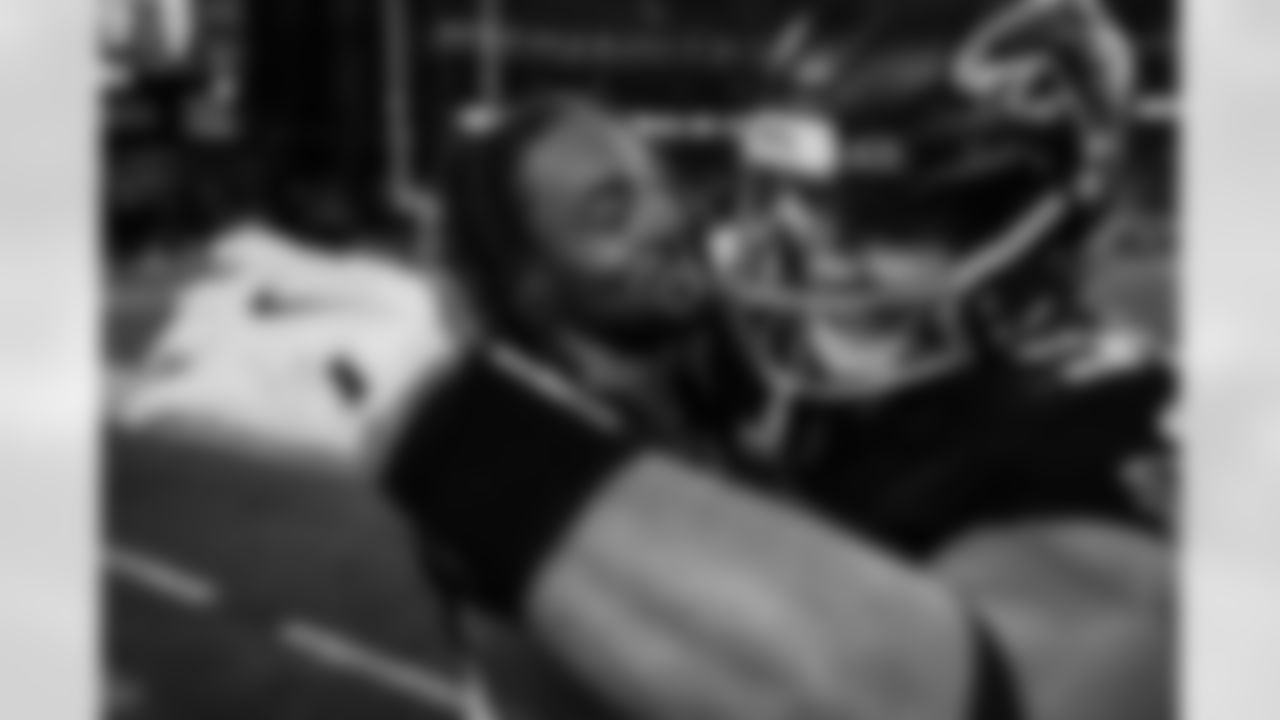 Atlanta Falcons cornerback CJ Henderson #39 celebrates with teammates after an interception during the fourth quarter of the Week 16 Game against the Arizona Cardinals at State Farm Stadium in Glendale, Arizona on Sunday, December 21, 2025. (Photo by Jay Bendlin/Atlanta Falcons)