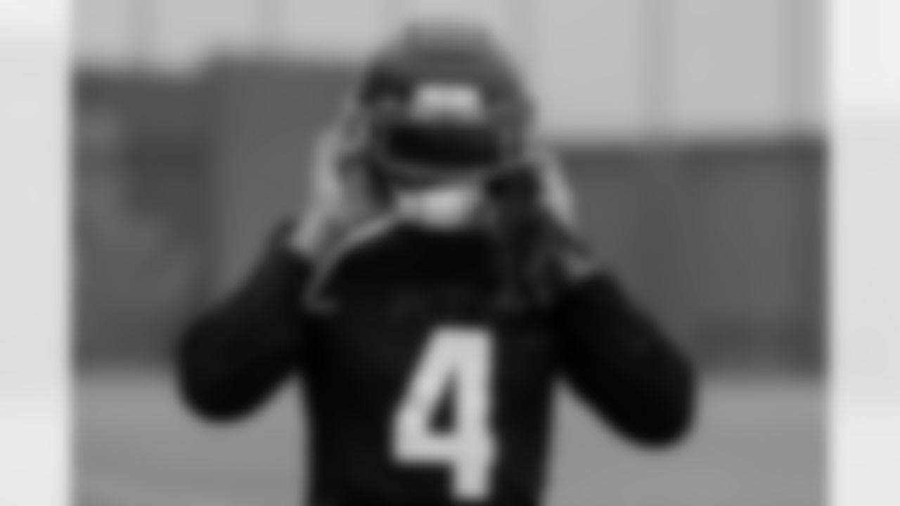 Atlanta Falcons wide receiver KhaDarel Hodge #4 during a Phase three practice at Atlanta Falcons Training Facility in Flowery Branch, Georgia, on Tuesday, May 27, 2025. (Photo by Jay Bendlin/Atlanta Falcons)