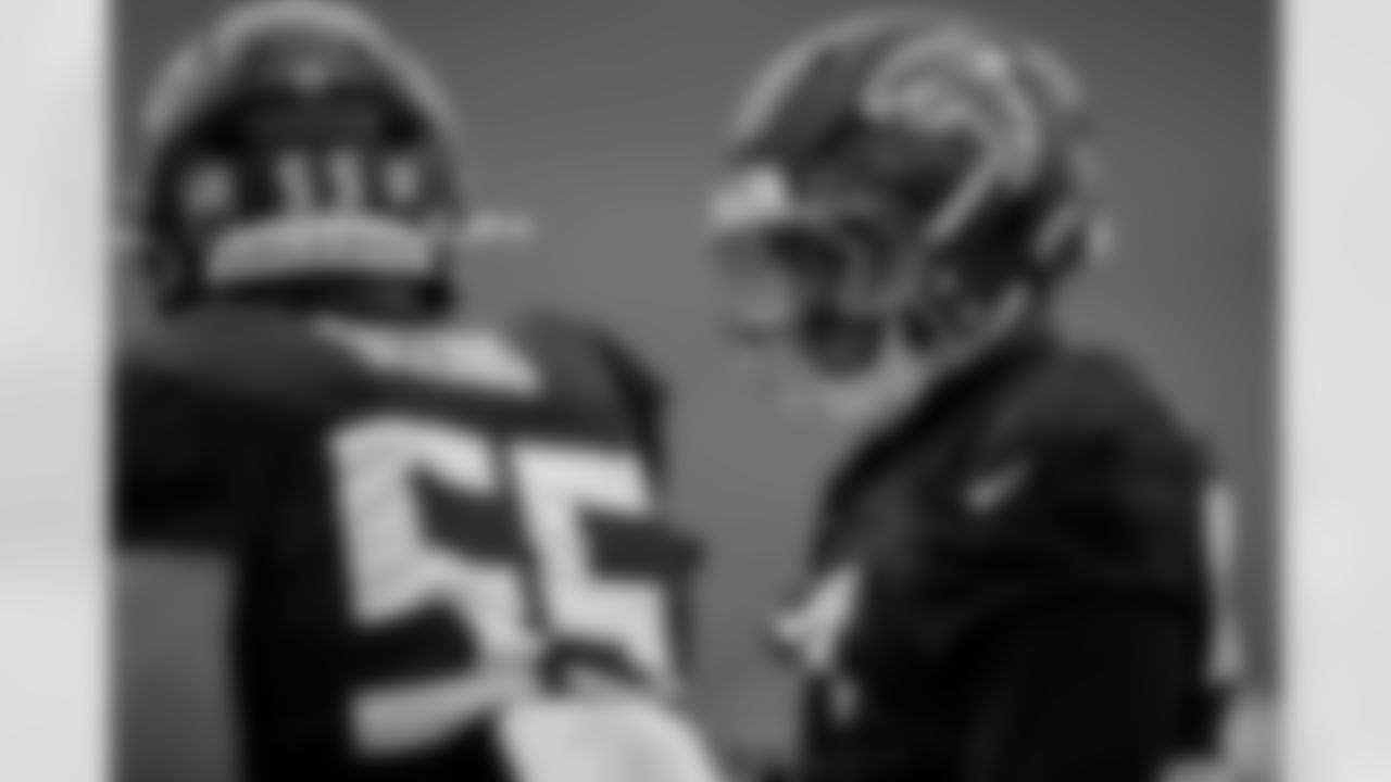 Atlanta Falcons defensive tackle Brandon Dorlus #54 during practice at Atlanta Falcons Training Facility in Flowery Branch, Georgia, on Thursday, October 30, 2025. (Photo by Taylor McLaughlin/Atlanta Falcons)