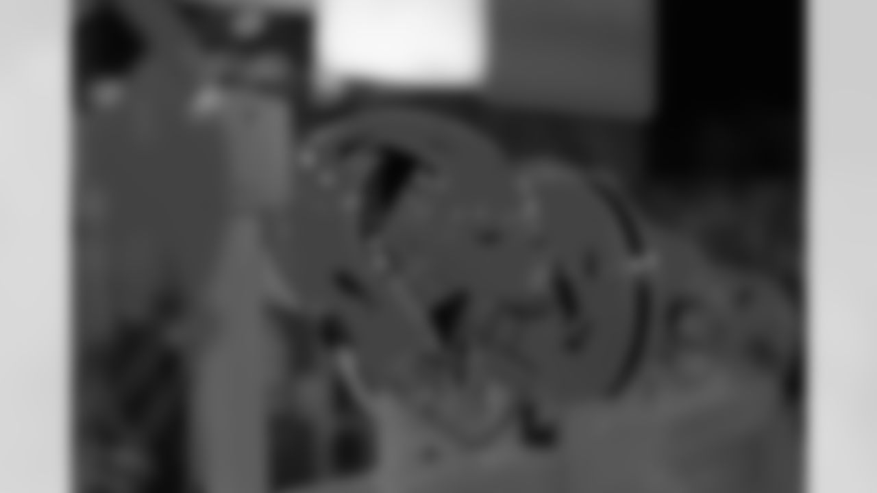 General view of the helmets during the Week 15 Game against the Tampa Bay Buccaneers at Raymond James Stadium in Tampa, Florida on Thursday, December 11, 2025. (Photo by Brandon Magnus/Atlanta Falcons)