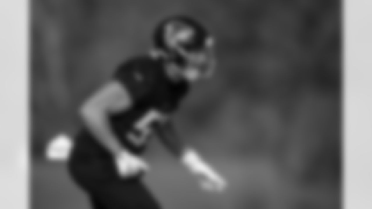 Atlanta Falcons inside linebacker Kaden Elliss #55 during the Practice at Atlanta Falcons Training Facility in Flowery Branch, Georgia on Wednesday, November 19, 2025. (Photo by Jay Bendlin/Atlanta Falcons)