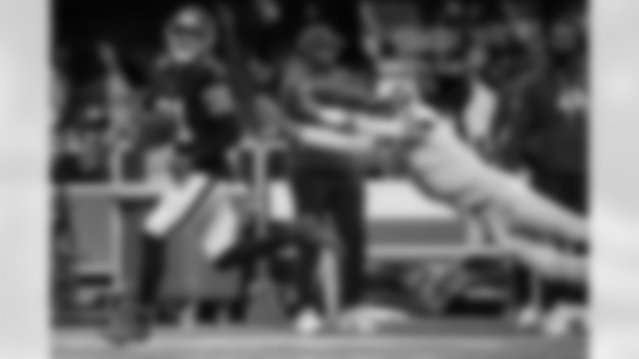 Atlanta Falcons safety Xavier Watts #31 intercepts the ball during the Week 17 Game against the Los Angeles Rams at Mercedes-Benz Stadium in Atlanta, Georgia on Monday, December 29, 2025. (Photo by Jay Bendlin/Atlanta Falcons)