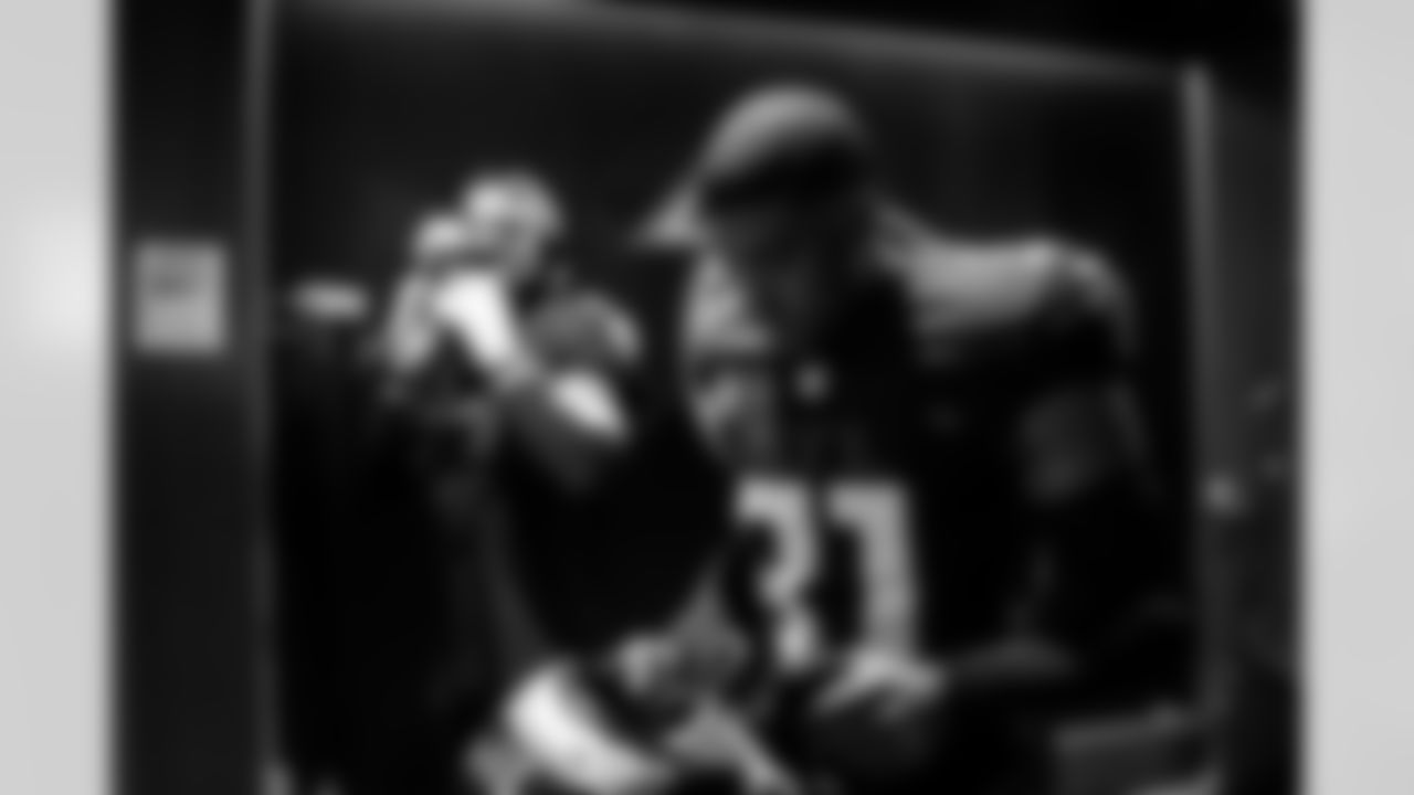 Atlanta Falcons safety Xavier Watts #31 walks out of the locker room before the Week 1 Game against the Tampa Bay Buccaneers at Mercedes-Benz Stadium in Atlanta, Georgia on Sunday, September 7, 2025. (Photo by Jay Bendlin/Atlanta Falcons)