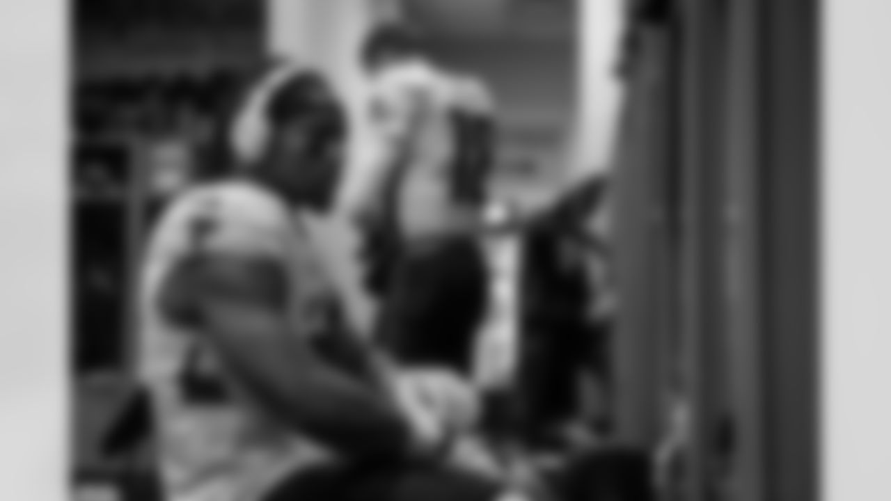 Atlanta Falcons running back Bijan Robinson #7 in the locker room before the Week 13 Game against the New York Jets at Metlife Stadium in East Rutherford, New Jersey on Sunday, November 30, 2025. (Photo by Jay Bendlin/Atlanta Falcons)