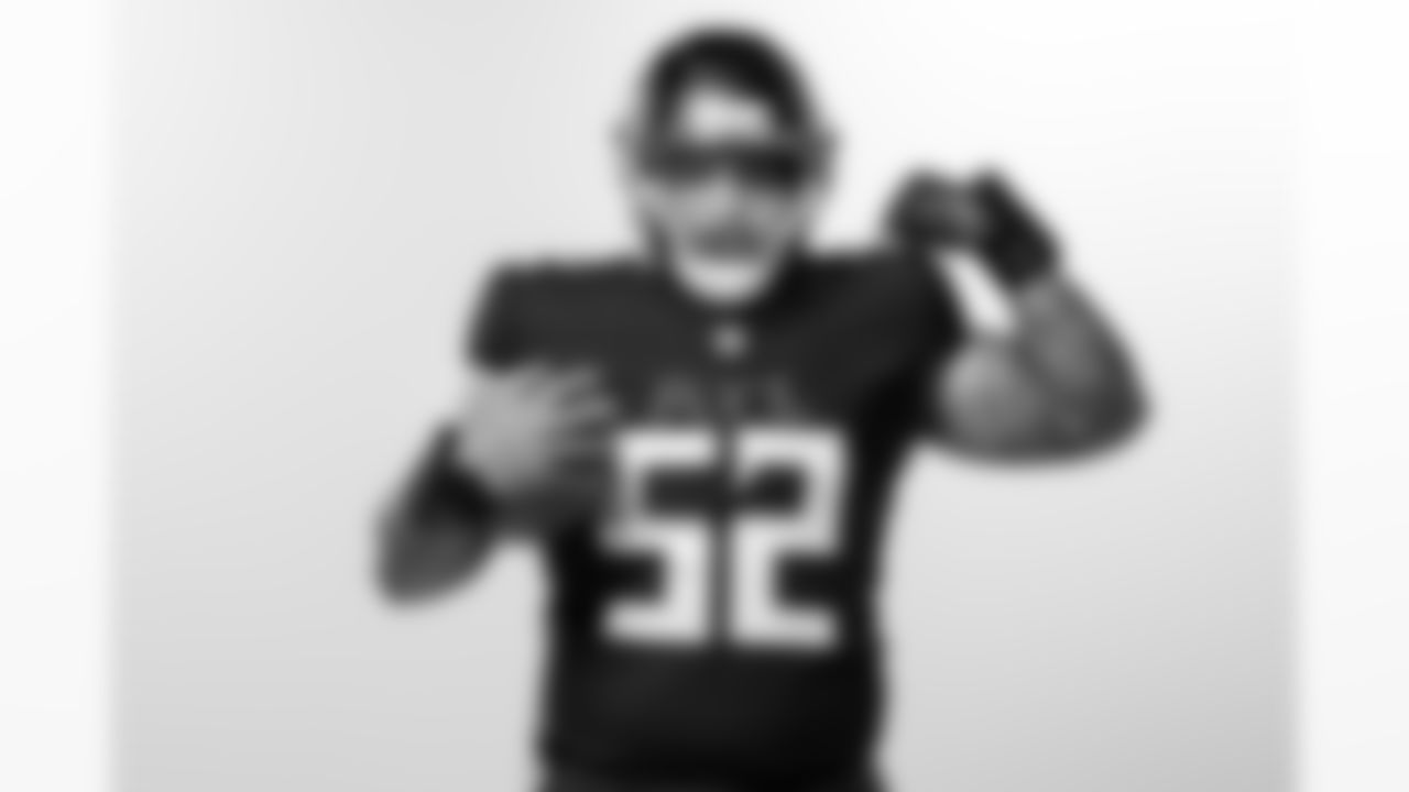 Atlanta Falcons offensive lineman Jovaughn Gwyn #52 poses for a photo during 2025 Creative Days at the Atlanta Falcons Training Facility in Flowery Branch, Ga. On Wednesday, June 4, 2025. (Photo by Jay Bendlin/Atlanta Falcons)