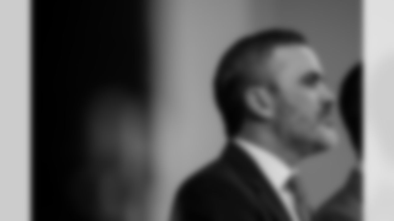 Scenes from the Kevin Stefanski Introductory Press Conference at Mercedes-Benz Stadium in Atlanta, Ga. on Tuesday, January 27, 2026. (Photo by Jay Bendlin/Atlanta Falcons)