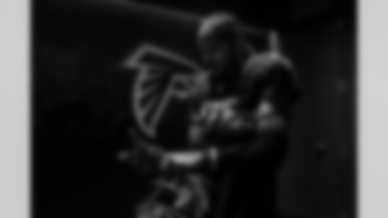 Atlanta Falcons cornerback Mike Ford Jr. #28 walks out of the locker room before the Week 8 Game against the Miami Dolphins at Mercedes-Benz Stadium in Atlanta, Georgia on Sunday, October 26, 2025. (Photo by Jay Bendlin/Atlanta Falcons)