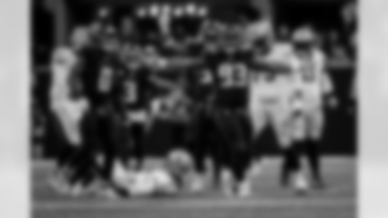 Atlanta Falcons defensive lineman Kentavius Street #93 makes a sack during the Week 18 Game against the New Orleans Saints at Mercedes-Benz Stadium in Atlanta, Georgia on Sunday, January 4, 2026. (Photo by Jay Bendlin/Atlanta Falcons)