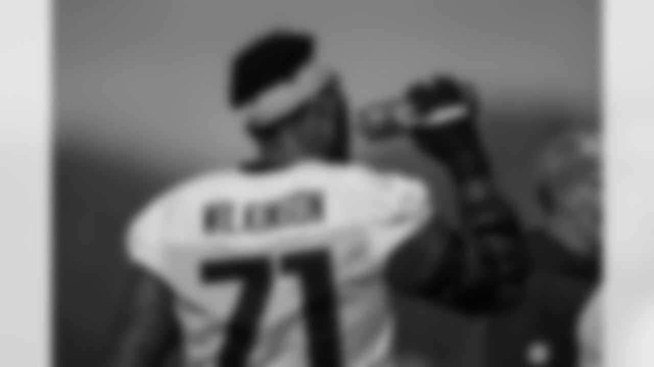 Atlanta Falcons offensive lineman Elijah Wilkinson #71during the Practice at Atlanta Falcons Training Facility in Flowery Branch, Georgia on Wednesday, November 19, 2025. (Photo by Jay Bendlin/Atlanta Falcons)