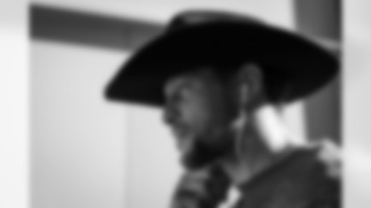 Atlanta Falcons tight end Feleipe Franks #84 arrives prior to the Week 4 Game against the Washington Commanders at Mercedes-Benz Stadium in Atlanta, Georgia on Sunday, September 28, 2025. (Photo by Brandon Magnus/Atlanta Falcons)