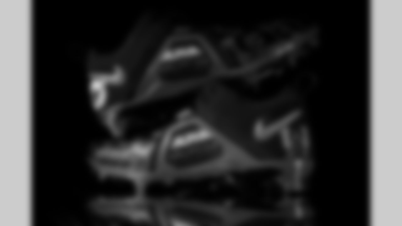 Photos of Atlanta Falcons inside linebacker JD Bertrand #40's cleats for My Cause My Cleats at the Atlanta Falcons Training Facility in Flowery Branch, Ga. on Thursday, November 20, 2025. (Photo by Taylor McLaughlin/Atlanta Falcons)