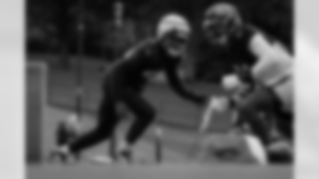 Atlanta Falcons edge rusher Leonard Floyd #56 during practice at Atlanta Falcons Training Facility in Flowery Branch, Georgia, on Thursday, October 30, 2025. (Photo by Taylor McLaughlin/Atlanta Falcons)