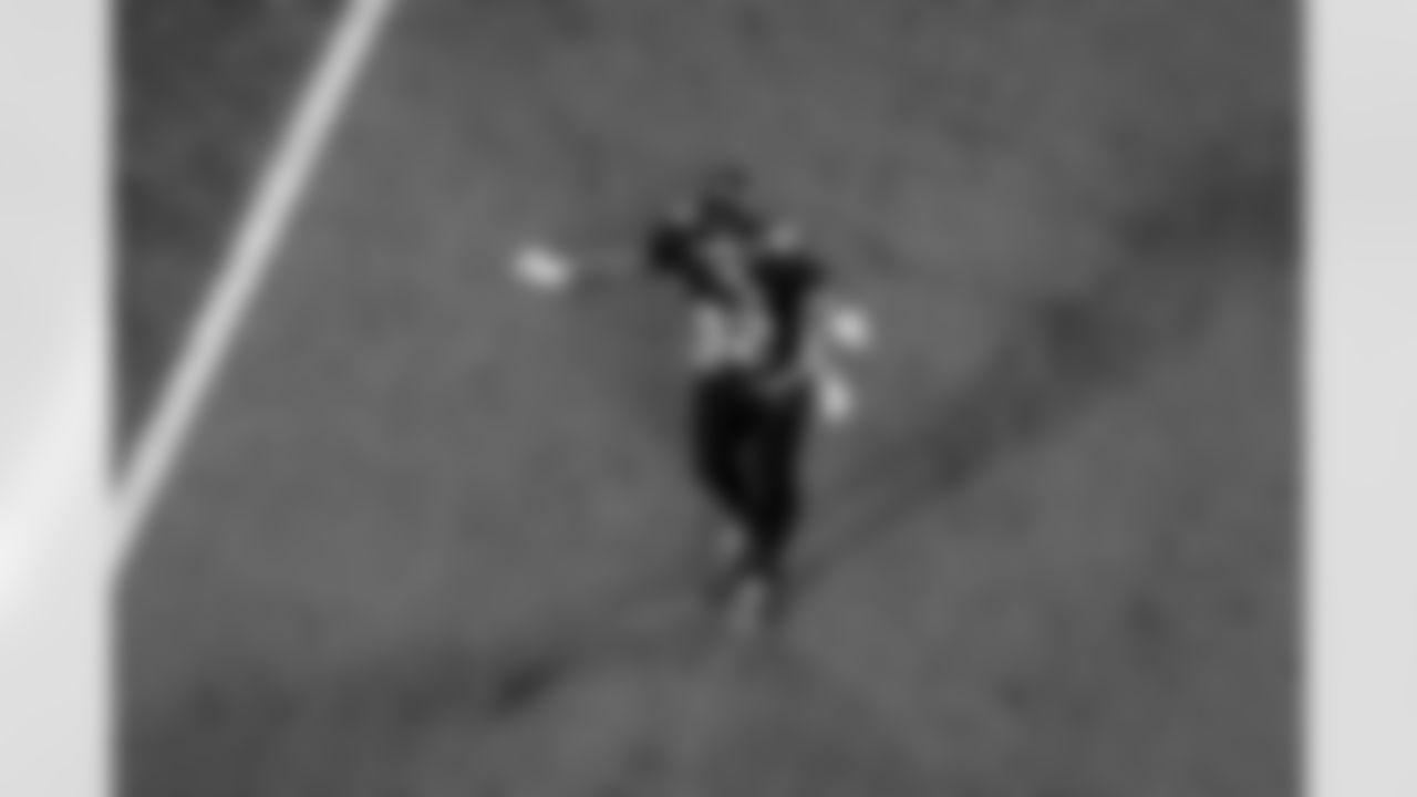 Atlanta Falcons linebacker Josh Woods #42 reacts during the Week 18 Game against the New Orleans Saints at Mercedes-Benz Stadium in Atlanta, Georgia on Sunday, January 4, 2026. (Photo by Taylor McLaughlin/Atlanta Falcons)