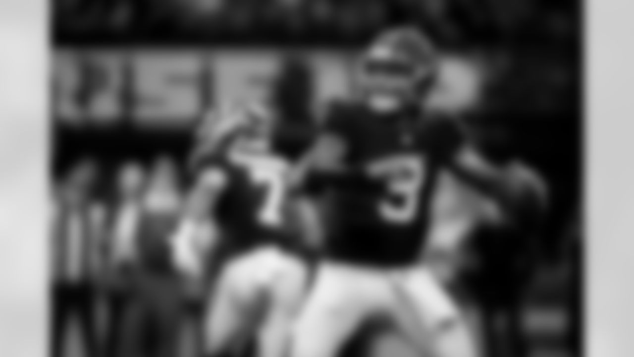 Atlanta Falcons quarterback Michael Penix Jr. #9 during the Week 16 Game against the New York Giants at Mercedes-Benz Stadium in Atlanta, Georgia on Sunday, December 22, 2024. (Photo by Matthew Grimes/Atlanta Falcons)