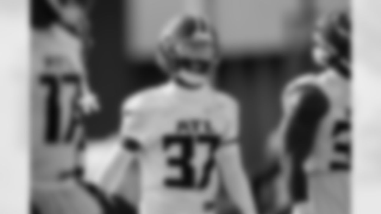 Atlanta Falcons cornerback Cobee Bryant #37 during practice at Atlanta Falcons Training Facility in Flowery Branch, Georgia, on Wednesday, December 24, 2025. (Photo by Jay Bendlin/Atlanta Falcons)