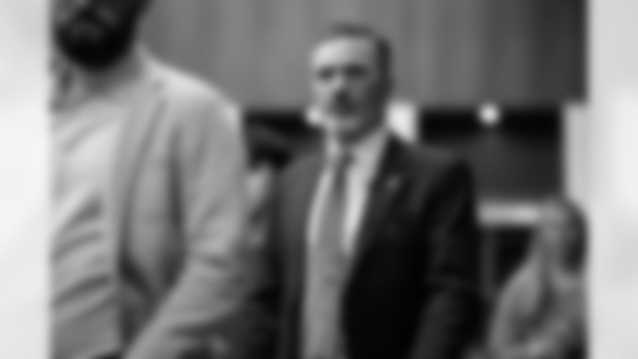 Behind the scenes with Kevin Stefanski as he goes through media and town halls at Mercedes-Benz Stadium in Atlanta, Ga. on Tuesday, January 27, 2026. (Photo by Jay Bendlin/Atlanta Falcons)