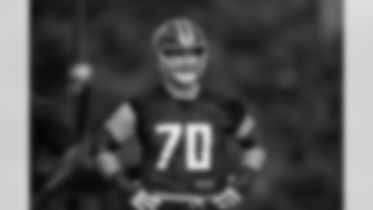 Atlanta Falcons tackle Jake Matthews #70 during practice at Atlanta Falcons Training Facility in Flowery Branch, Georgia, on Wednesday, December 24, 2025. (Photo by Jay Bendlin/Atlanta Falcons)