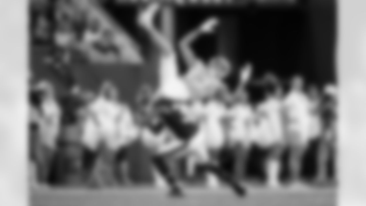 Atlanta Falcons cornerback Cobee Bryant #37 collides with a player during the Week 15 Game against the Tampa Bay Buccaneers at Raymond James Stadium in Tampa, Florida on Thursday, December 11, 2025. (Photo by Mitch Martin/Atlanta Falcons)