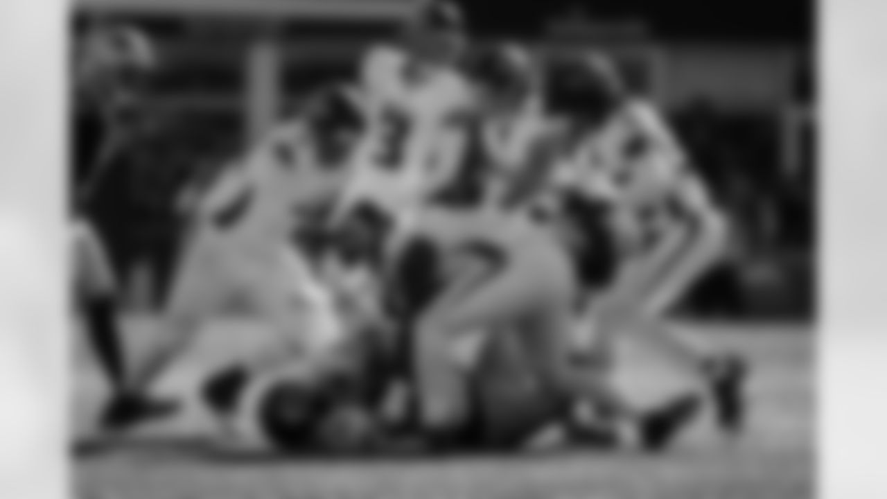 Atlanta Falcons safety Xavier Watts #31 makes a tackle during the first quarter of the Week 9 Game against the New England Patriots at Gillette Stadium in Foxborough, Massachusetts on Sunday, November 2, 2025. (Photo by Taylor McLaughlin/Atlanta Falcons)