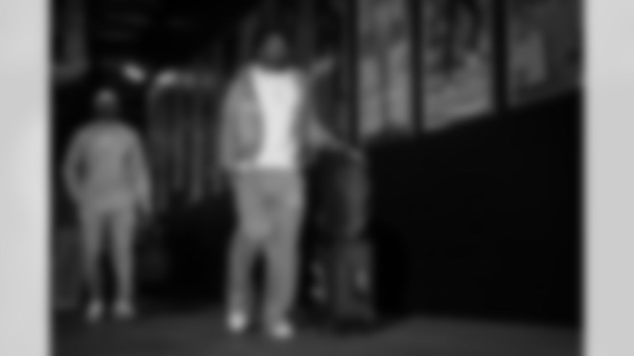 Atlanta Falcons cornerback Dee Alford #20 arrives before the Week 9 Game against the New England Patriots at Gillette Stadium in Foxborough, Massachusetts on Sunday, November 2, 2025. (Photo by Jay Bendlin/Atlanta Falcons)