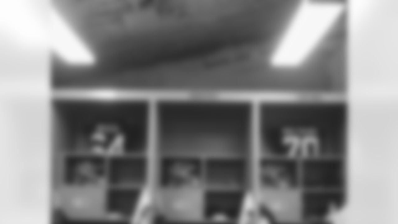 Atlanta Falcons locker room during the Week 15 Game against the Tampa Bay Buccaneers at Raymond James Stadium in Tampa, Florida on Thursday, December 11, 2025. (Photo by Brandon Magnus/Atlanta Falcons)