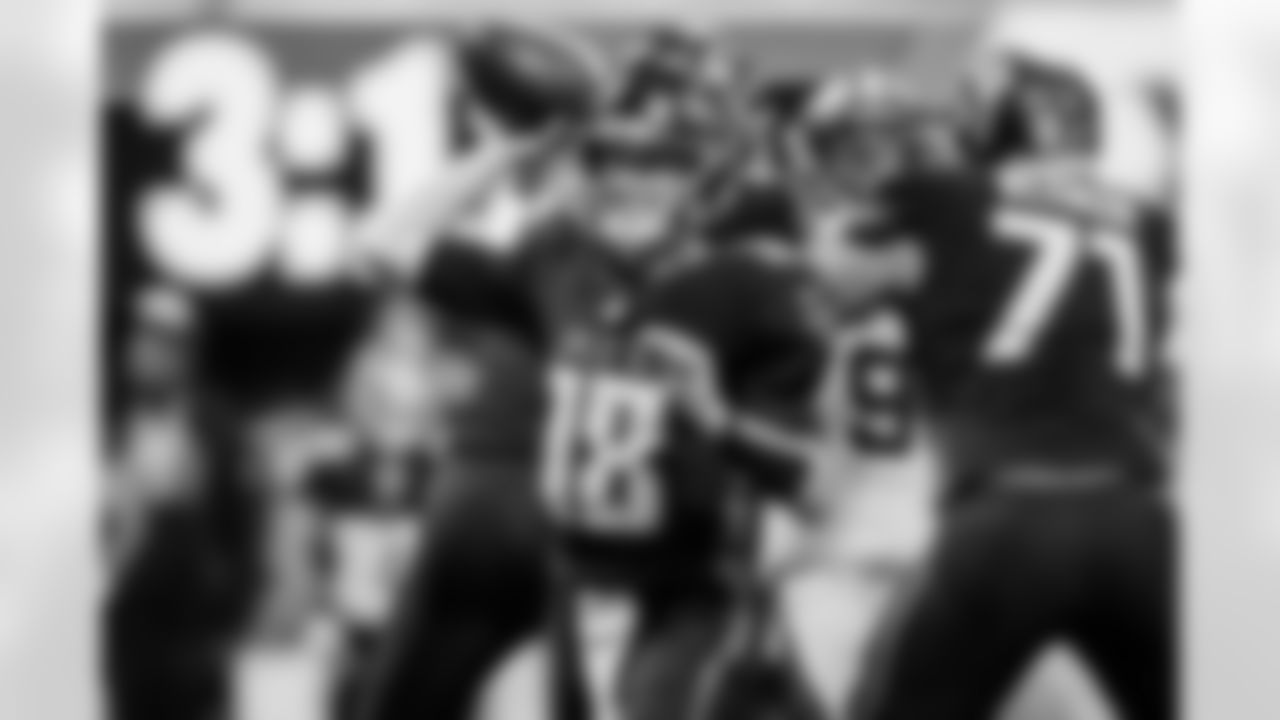 Atlanta Falcons quarterback Kirk Cousins #18 throws the ball during the Week 18 Game against the New Orleans Saints at Mercedes-Benz Stadium in Atlanta, Georgia on Sunday, January 4, 2026. (Photo by Matthew Grimes/Atlanta Falcons)