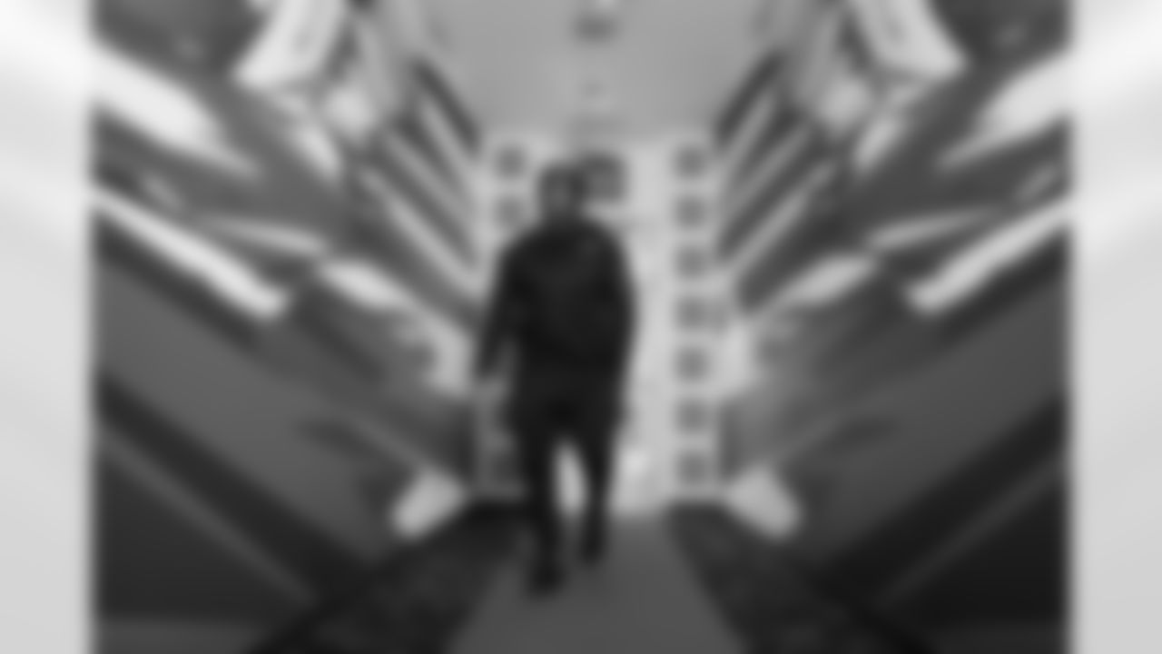 Atlanta Falcons defensive tackle Brandon Dorlus #54 during the Week 11 Game against the Carolina Panthers at Mercedes-Benz Stadium in Atlanta, Georgia on Sunday, November 16, 2025. (Photo by Taylor McLaughlin/Atlanta Falcons)