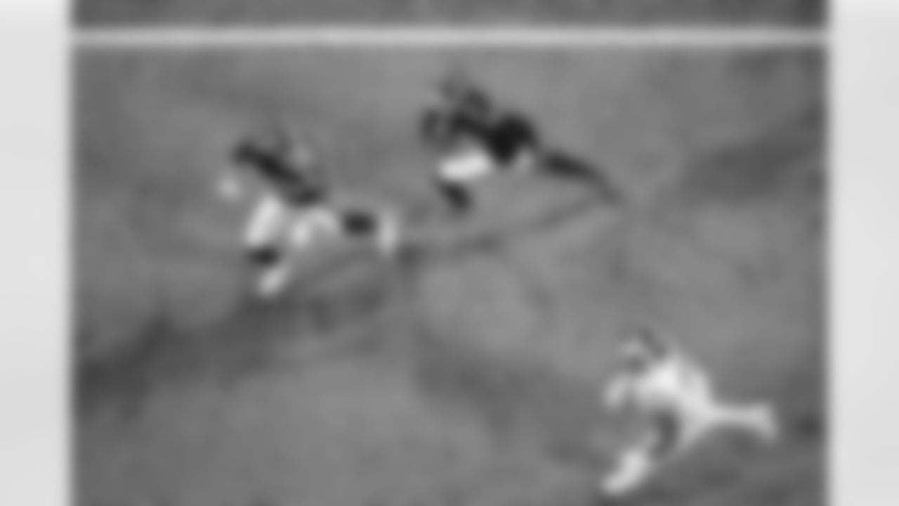 Atlanta Falcons safety Xavier Watts #31 returns an interception during the Week 17 Game against the Los Angeles Rams at Mercedes-Benz Stadium in Atlanta, Georgia on Monday, December 29, 2025. (Photo by Kevin Liles/Atlanta Falcons)