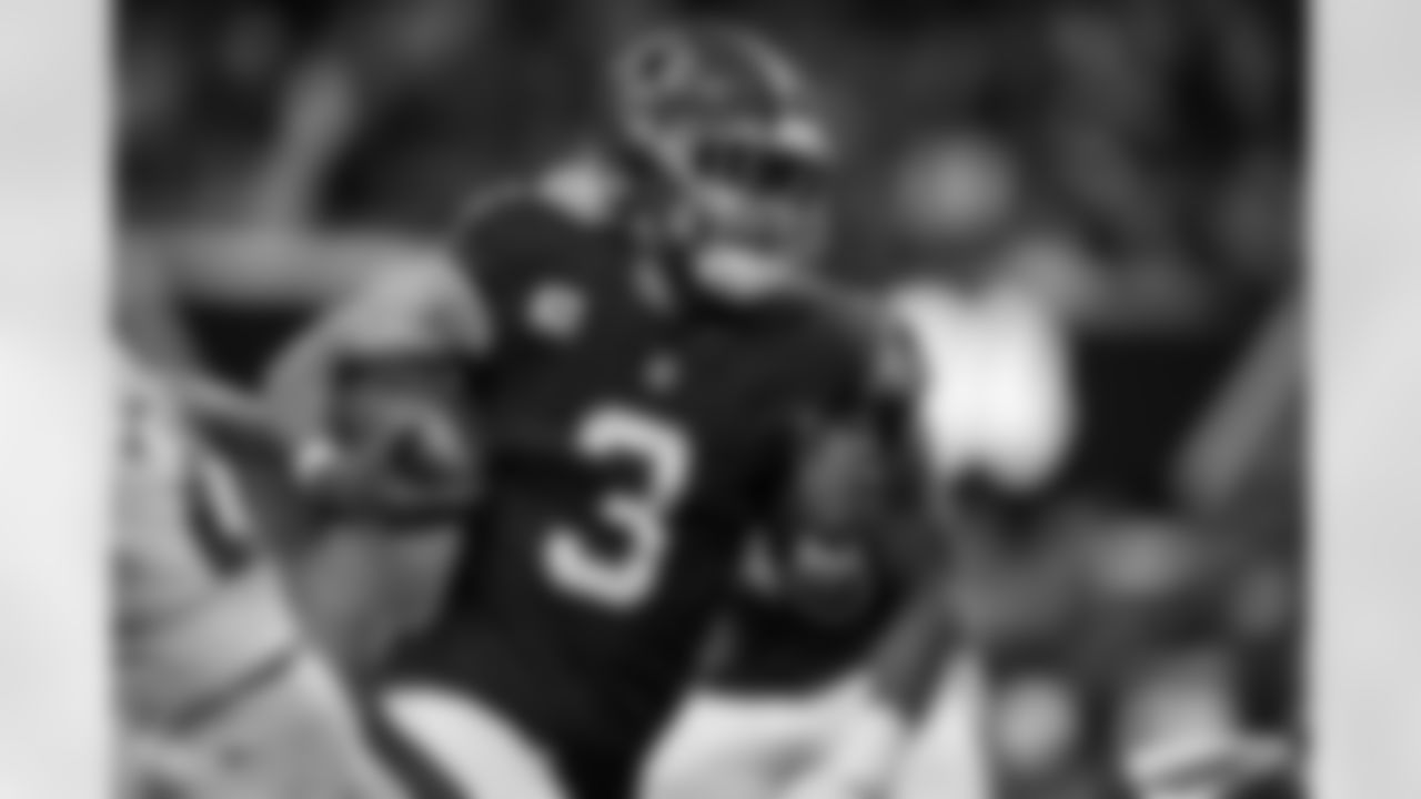 Atlanta Falcons safety Jessie Bates III #3 gets an interception for touchdown during the Week 17 Game against the Los Angeles Rams at Mercedes-Benz Stadium in Atlanta, Georgia on Monday, December 29, 2025. (Photo by Taylor McLaughlin/Atlanta Falcons)