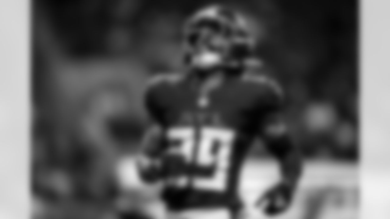 Atlanta Falcons safety Jordan Fuller #29 during the Preseason Game against the Tennessee Titans at Mercedes-Benz Stadium in Atlanta, Georgia on Friday, August 15, 2025. (Photo by Matthew Grimes/Atlanta Falcons)
