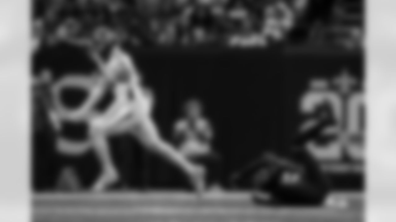 Atlanta Falcons safety Xavier Watts #31 reacts during the Week 12 Game against the New Orleans Saints at Caesars Superdome in New Orleans, Louisiana on Sunday, November 23, 2025. (Photo by Taylor McLaughlin/Atlanta Falcons)